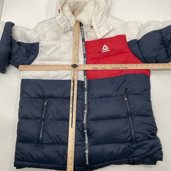 Reebok Men’s Thick Red White & Blue Puffer Jacket Size 2XL Colorblock US… - Picture 6 of 11